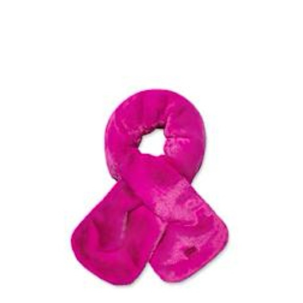 UGG Faux Fur Pull Through Scarf in Solferino Pink